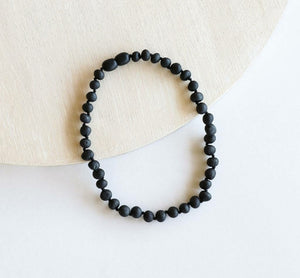 13" Raw Black Amber Necklace