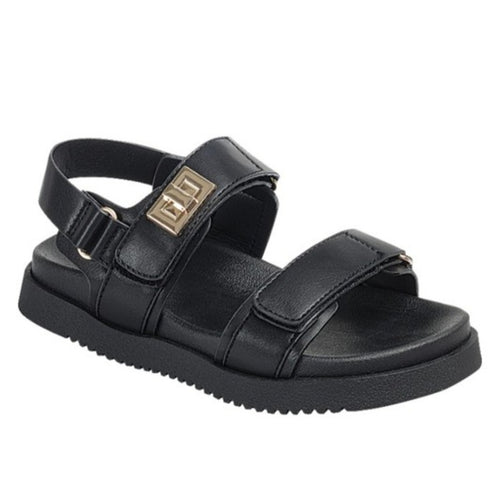 Twist Latch Black Sandal