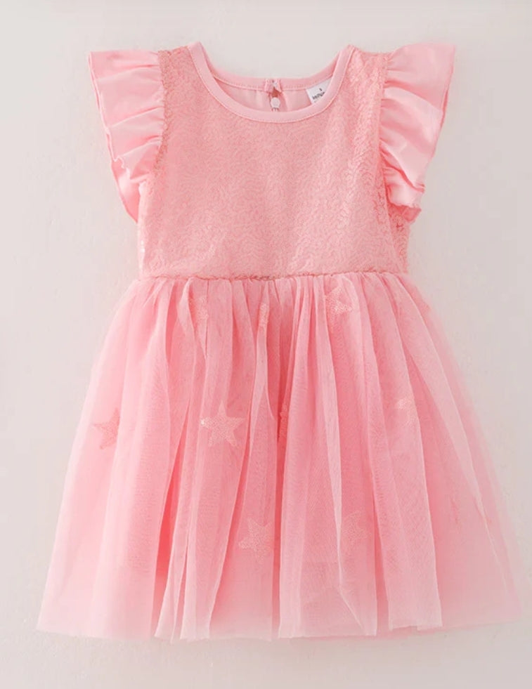 Pink Sequined Tulle Dress