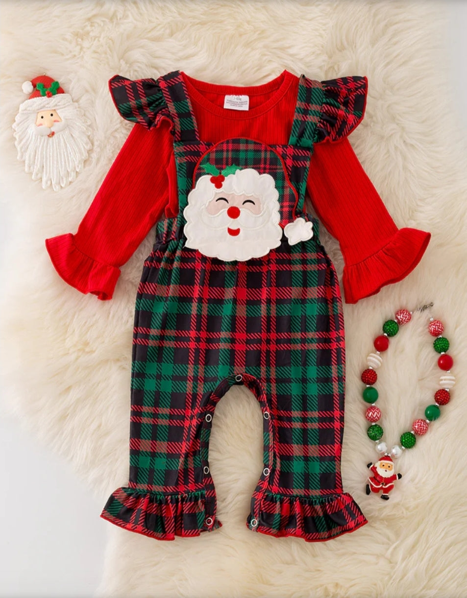 Plaid Santa Romper