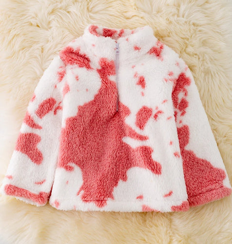 Cowprint Sherpa Pullover