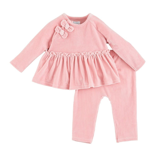 Pink Velour Pant Set