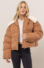 Fur Contrast Puffer Jacket