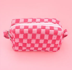 Checkered Cosmetic Bag