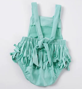 Suede Fringe Baby Romper - Comes in 2 colors!
