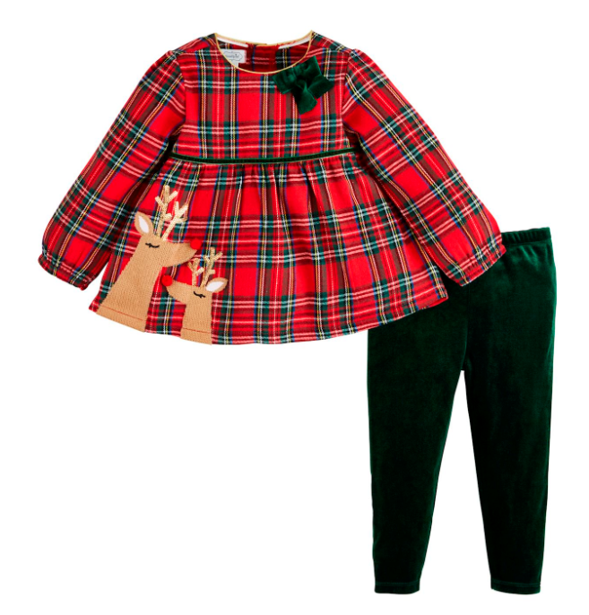 Tartan Reindeer Tunic & Legging Set