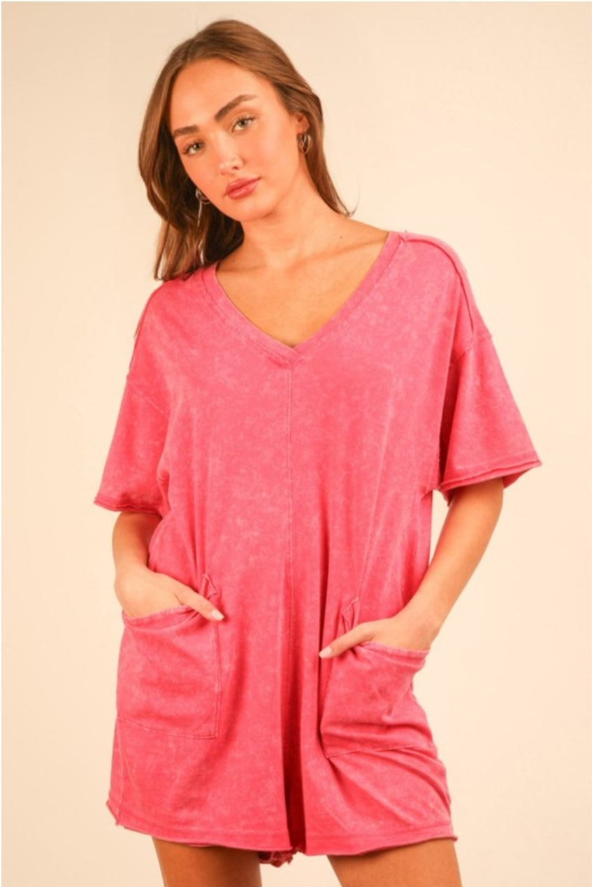Mineral Wash T-shirt Romper