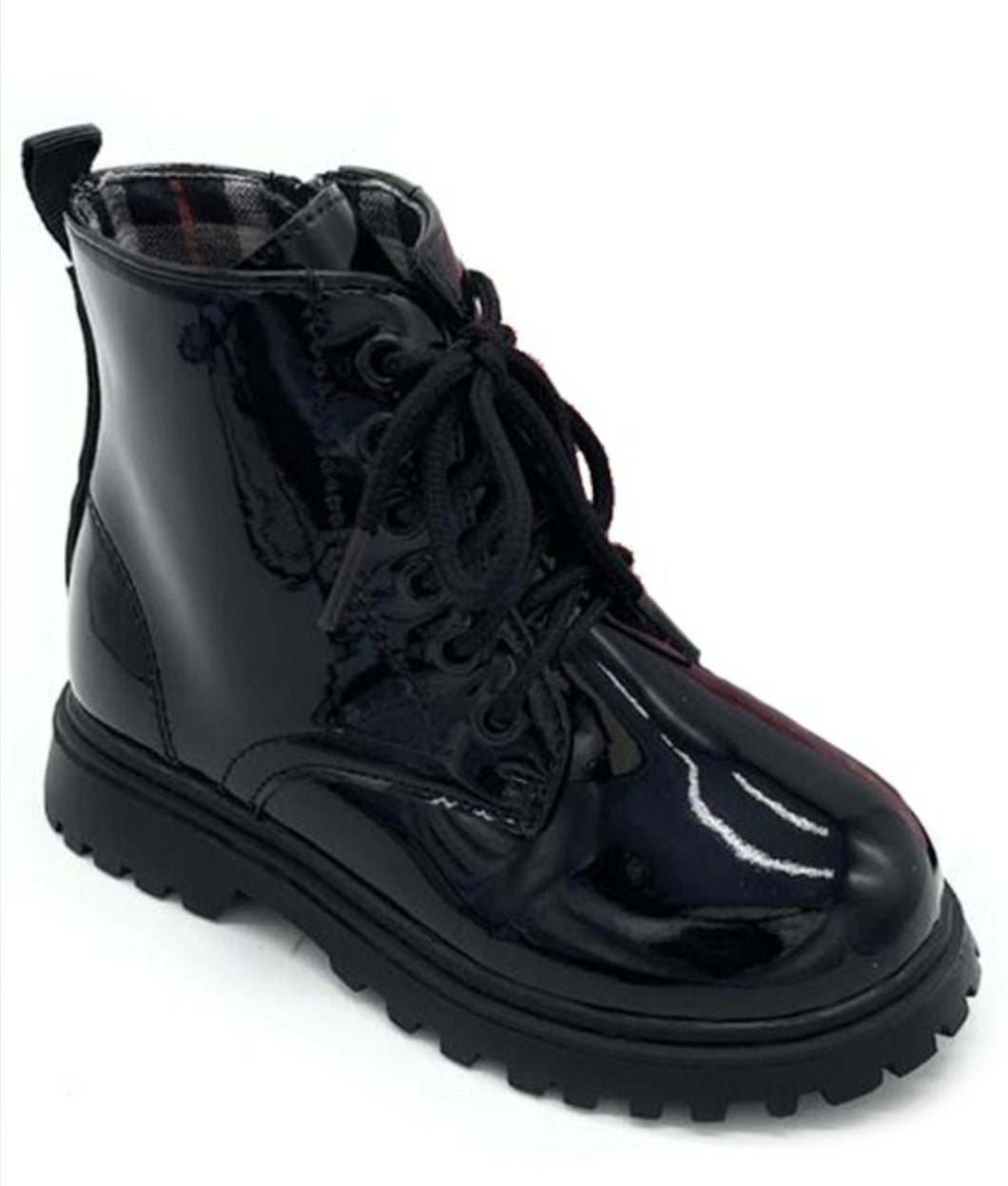 Patent Leather Combat Boot